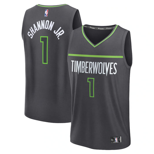 Terrence Shannon Jr. Minnesota Timberwolves Fanatics Fast Break Jersey - Statement Edition - Anthracite