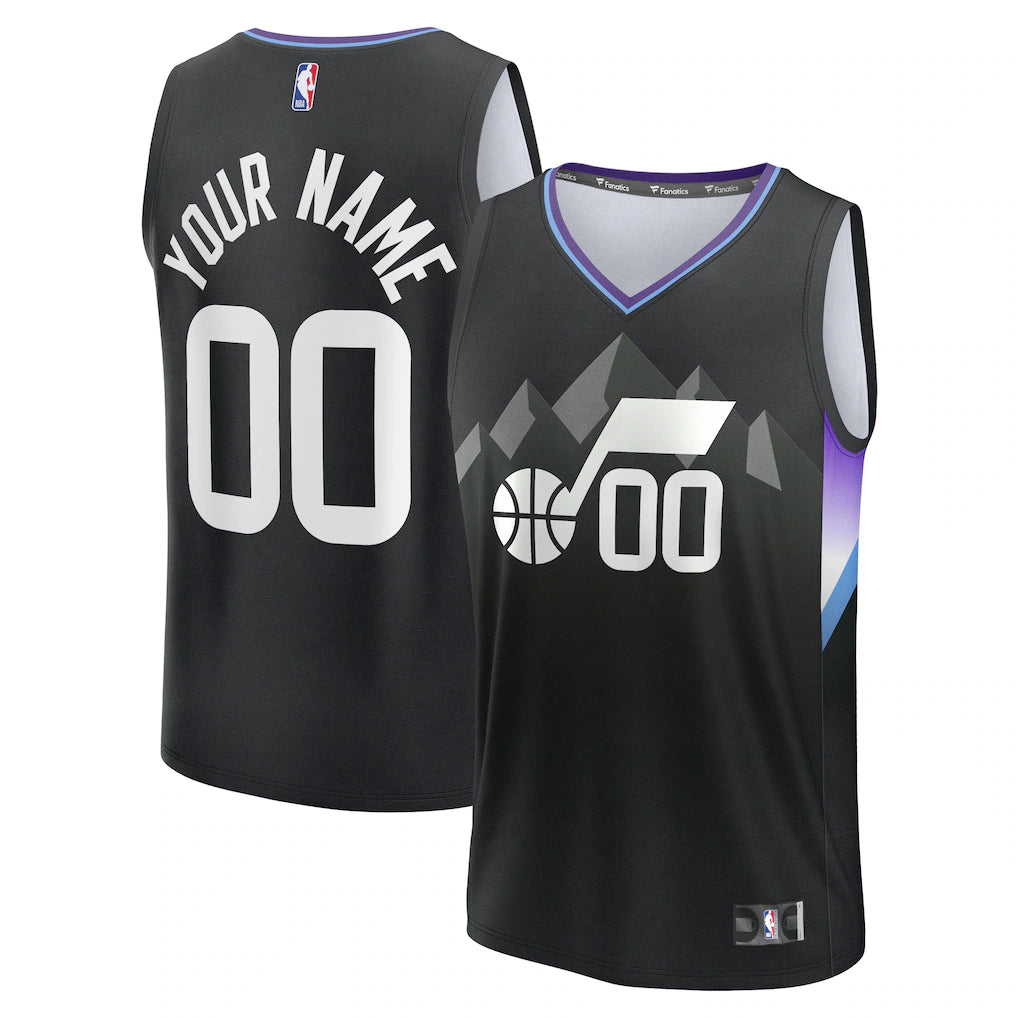Utah Jazz Custom Jersey - Statement Edition - Black