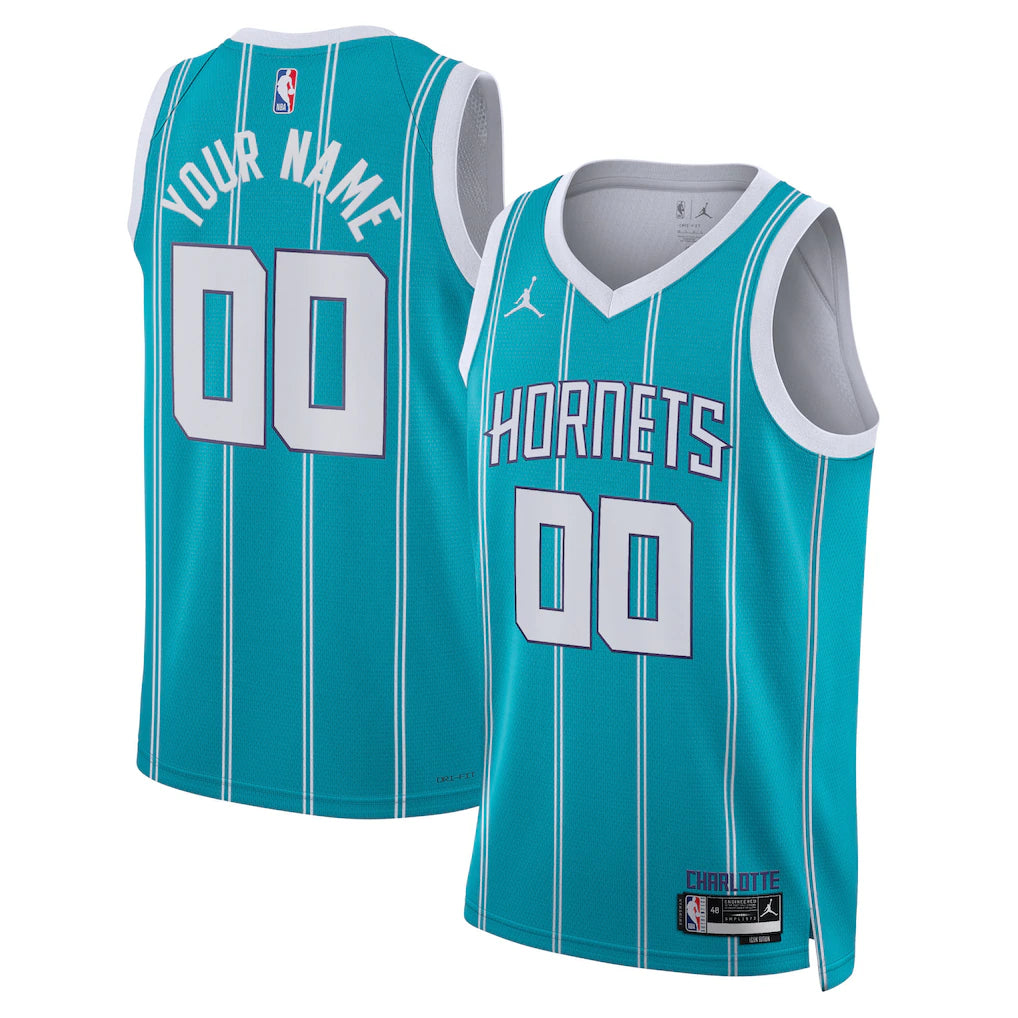Charlotte Hornets Unisex Swingman Custom Jersey Teal - Icon Edition