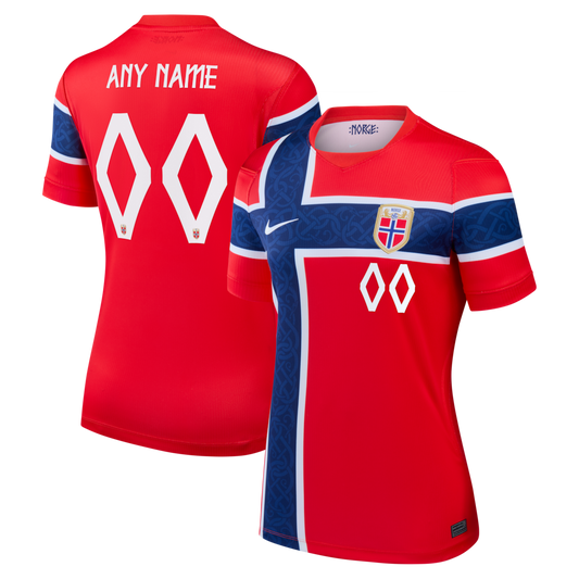 Norway National Team Nike Women's 2026 Home Stadium Custom Jersey - Red