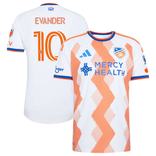 Evander da Silva Ferreira FC Cincinnati 2026 The Seven Hills Kit On-Field Patch Jersey - White