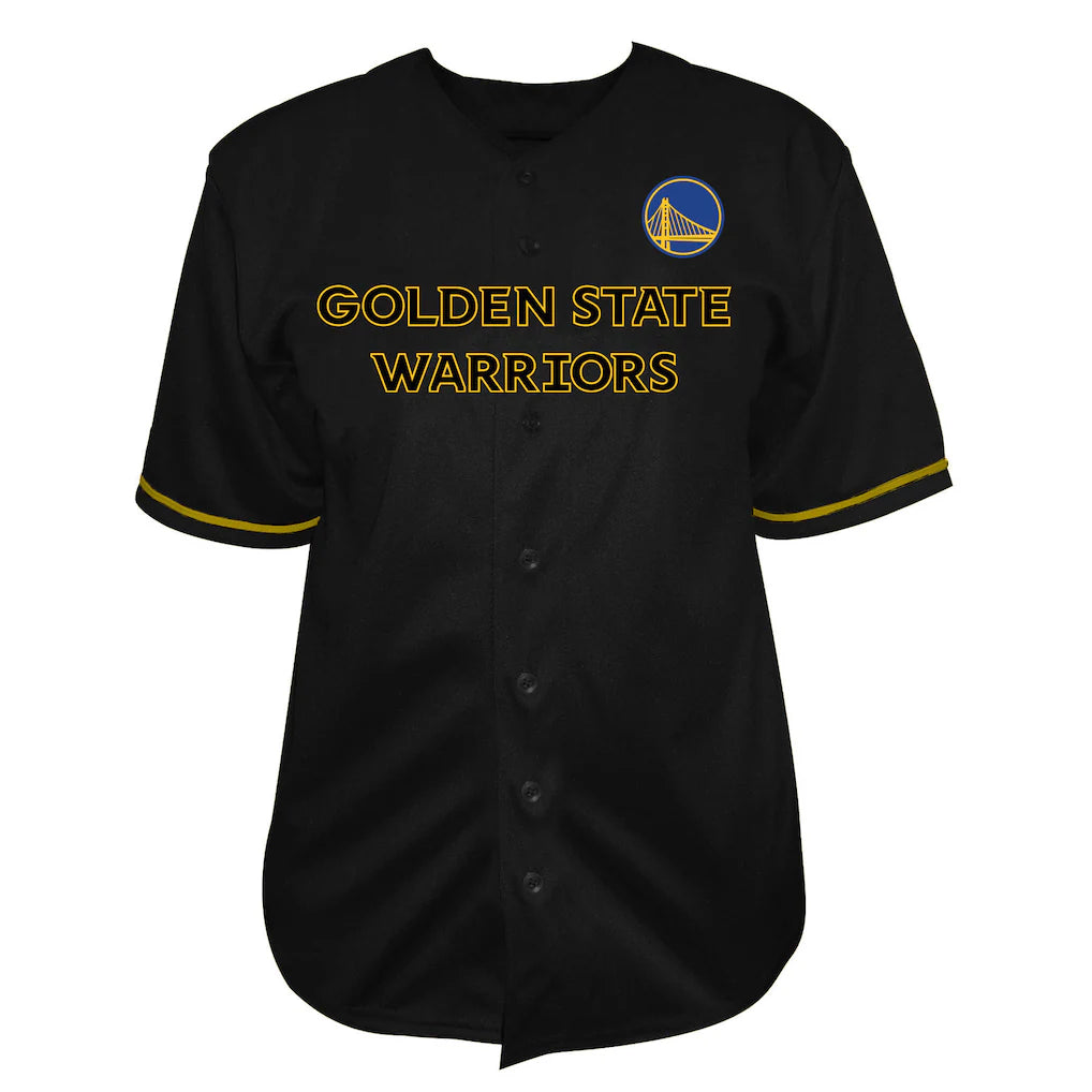 Golden State Warriors Big & Tall Pop Full-Button Jersey - Black