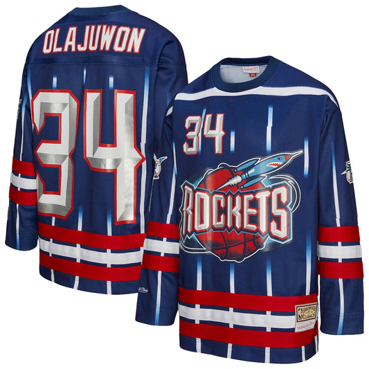 Hakeem Olajuwon Houston Rockets Unisex Maxxed Out Fashion Hockey Jersey - Navy