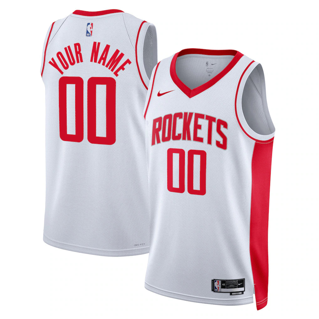 Houston Rockets Unisex Swingman Custom Jersey White - Association Edition