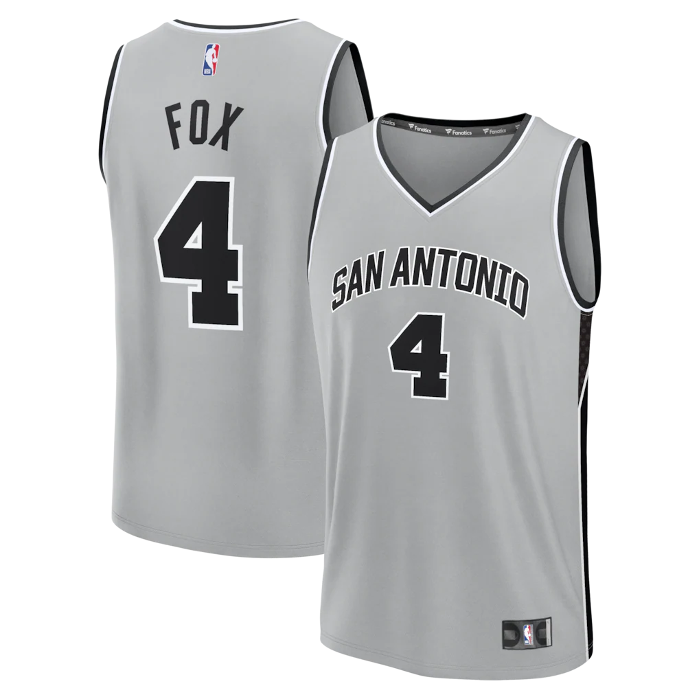 De'Aaron Fox San Antonio Spurs Jersey - Statement Edition - Silver