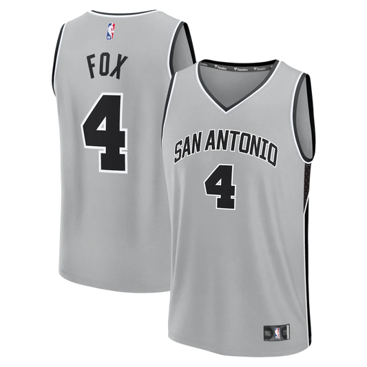 De'Aaron Fox San Antonio Spurs Jersey - Statement Edition - Silver