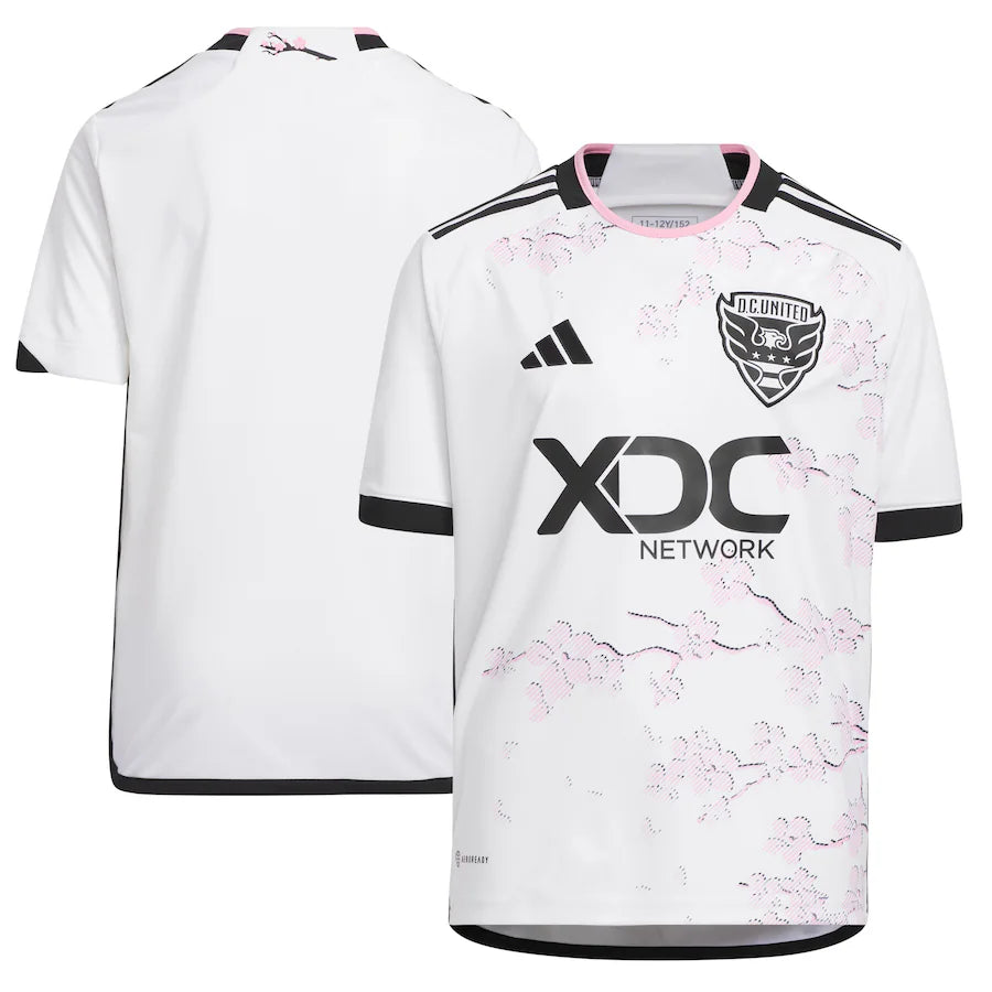D.C. United adidas Youth 2023 The Cherry Blossom Kit Jersey - White