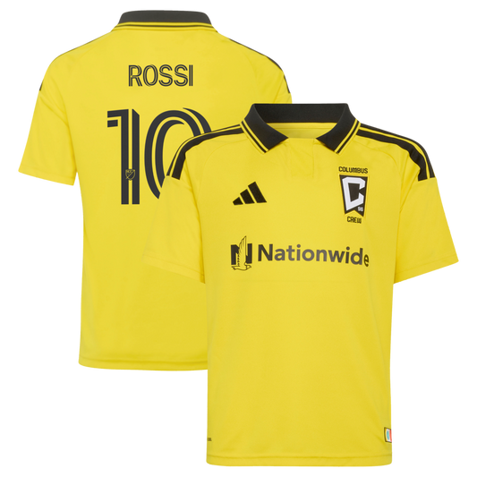 Diego Rossi Columbus Crew adidas Youth 2026 The Crafted for Excellence Kit Jersey - Yellow
