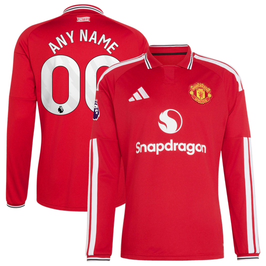 Manchester United 2026/27 Home Long Sleeve Custom Jersey - Red