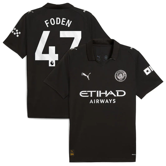 Phil Foden Manchester City Puma 2025/26 Away Player Jersey - Black