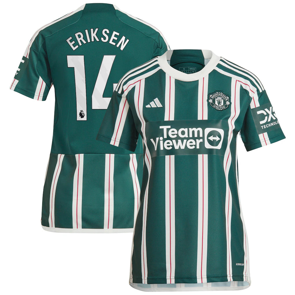 Christian Eriksen Manchester United adidas Women's 2023/24 Away Player Jersey - Green