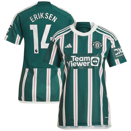 Christian Eriksen Manchester United adidas Women's 2023/24 Away Player Jersey - Green