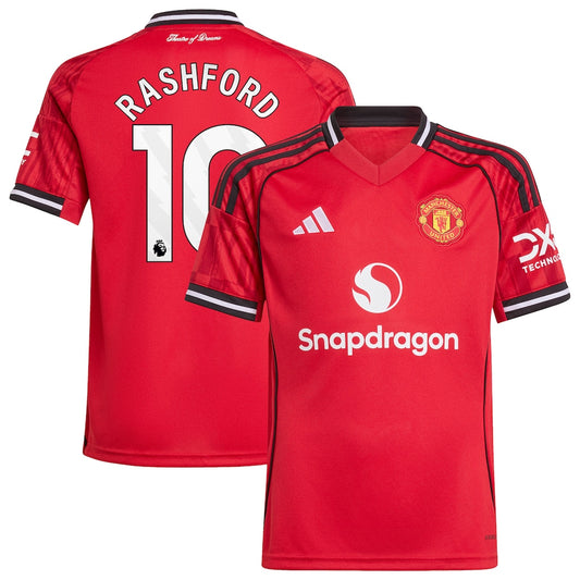 Marcus Rashford Manchester United adidas Youth Home 2025/26 Player Jersey - Red
