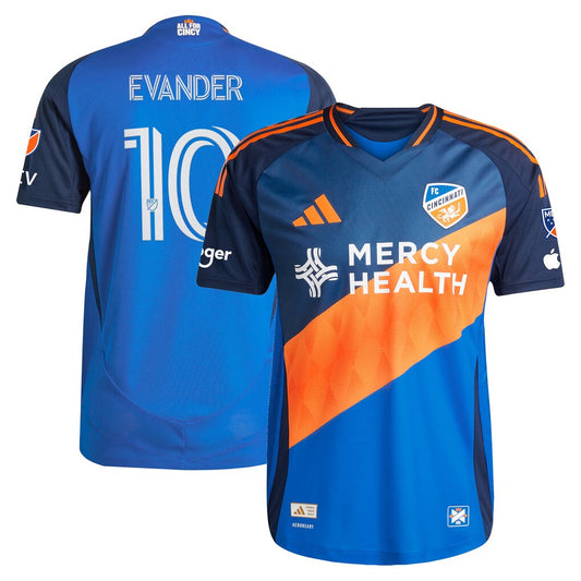Evander da Silva Ferreira FC Cincinnati 2025 Orange and Blue Legacy Kit On-Field - Blue