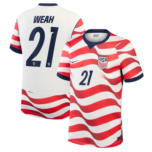 Timothy Weah USMNT Nike 2026 Home Stadium Jersey - White