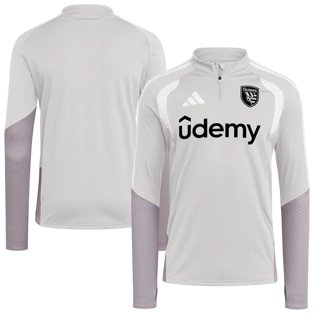 San Jose Earthquakes 2026 Tiro Competition Quarter-Zip Training Top - Silver