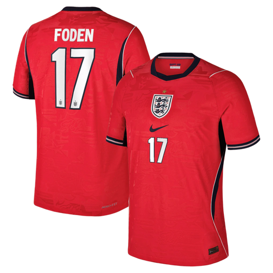 Phil Foden England National Team 2026 Away Match - Red