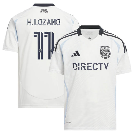 Hirving Lozano adidas Youth 2025 Woven Into One Player Jersey - White