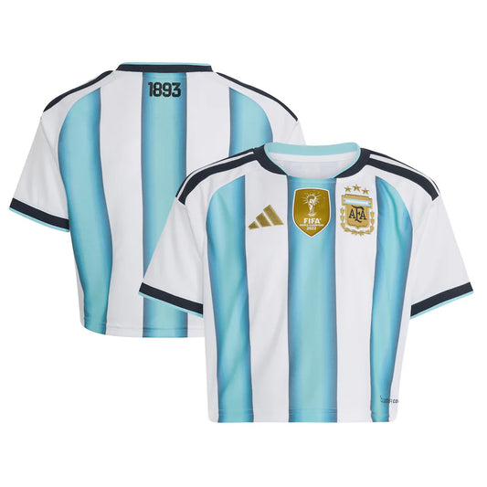 Argentina National Team adidas Women's Home 2022 Winners Cropped Jersey - White