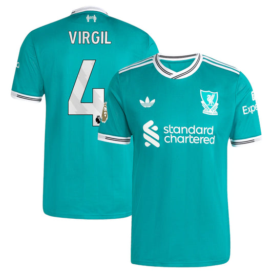 Virgil van Dijk Liverpool 2025/26 Third Player Jersey - Green