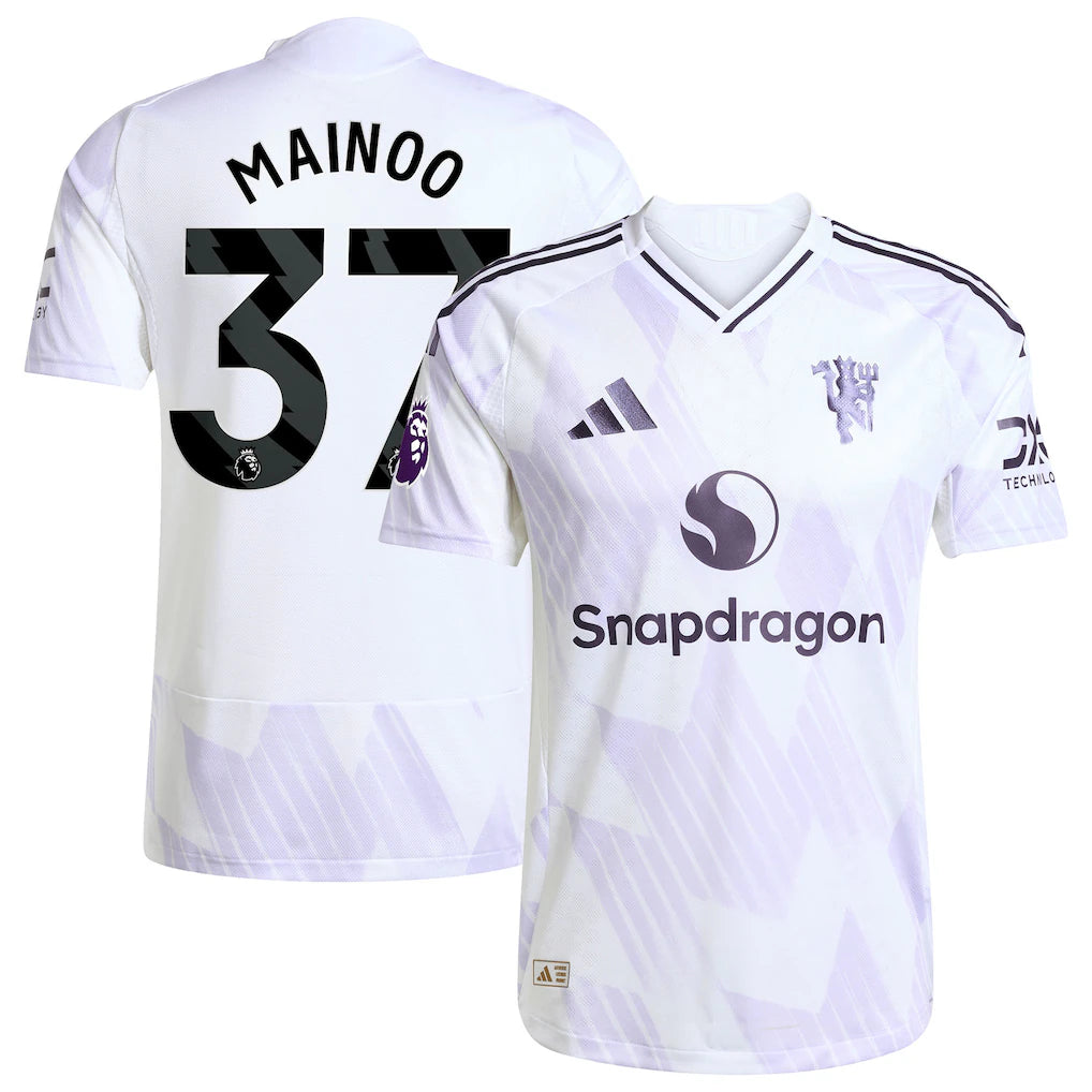 Kobbie Mainoo Manchester United 2025/26 Away Player Jersey - White