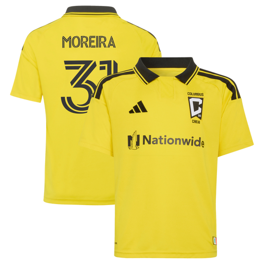 Steven Moreira Columbus Crew adidas Youth 2026 The Crafted for Excellence Kit Jersey - Yellow