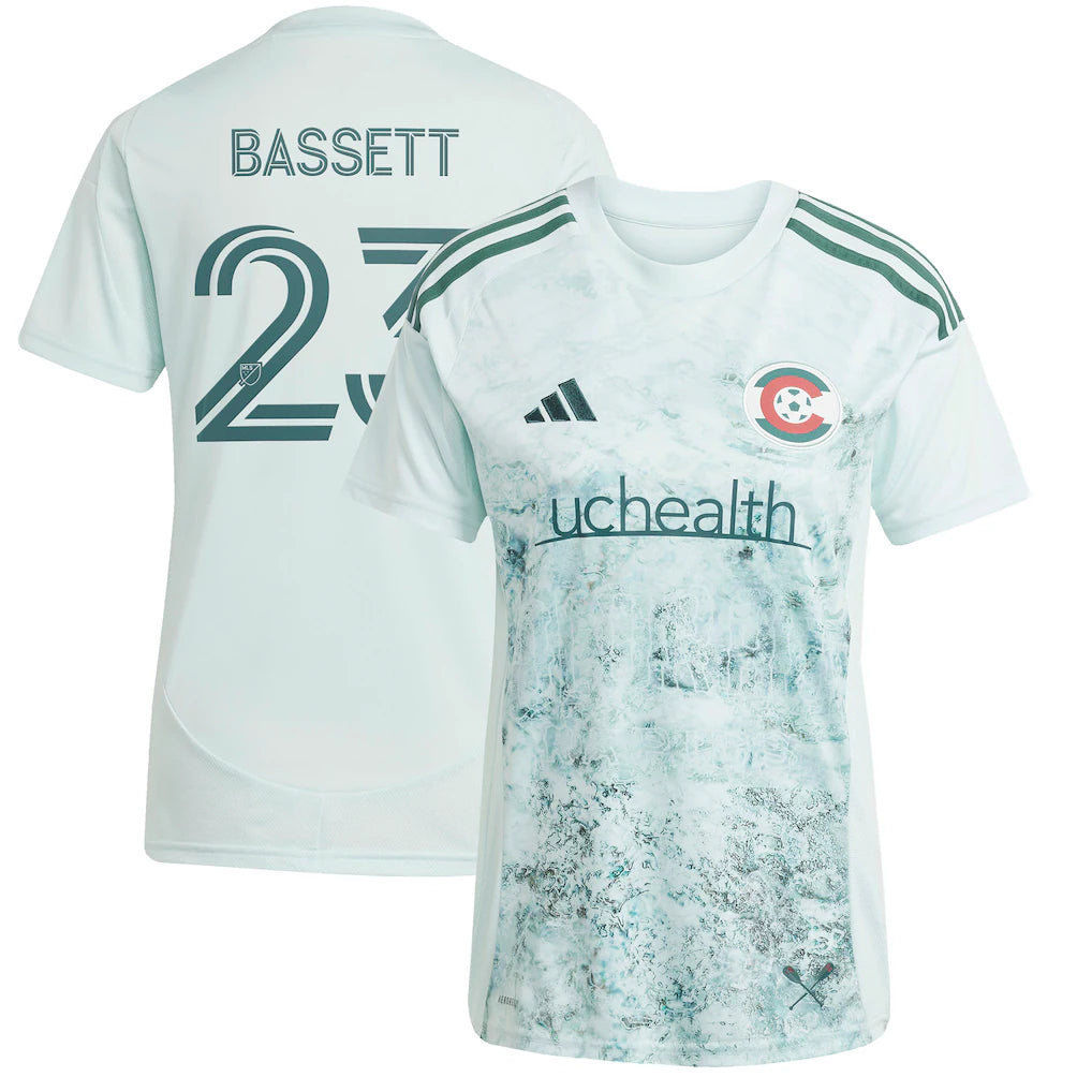 Cole Bassett Colorado Rapids adidas Women's 2025 Headwaters Player Jersey - Green