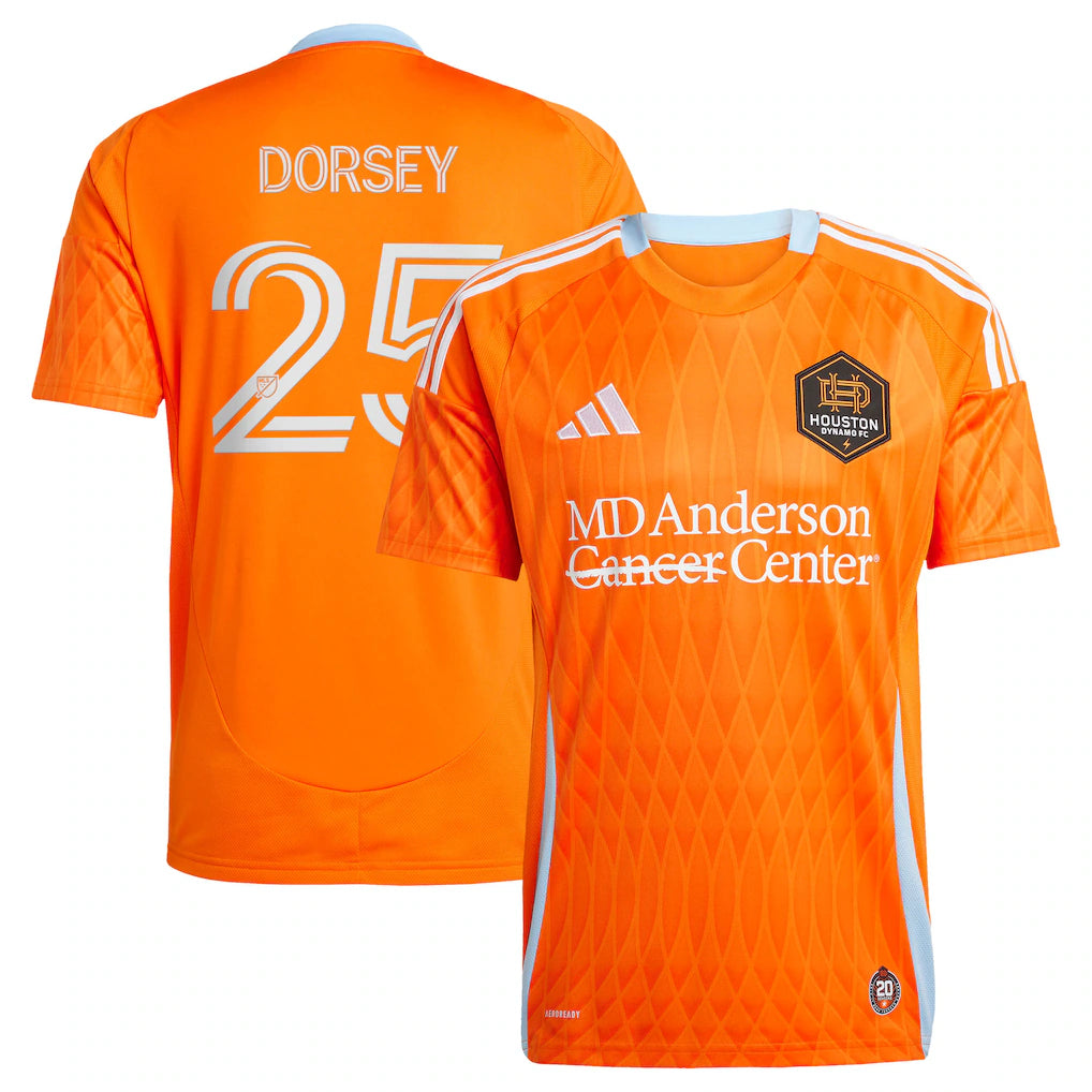 Griffin Dorsey Houston Dynamo FC adidas 2025 Season 20 Player Jersey - Orange