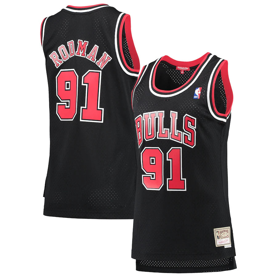 Dennis Rodman Chicago Bulls Women's Hardwood Classics - Black