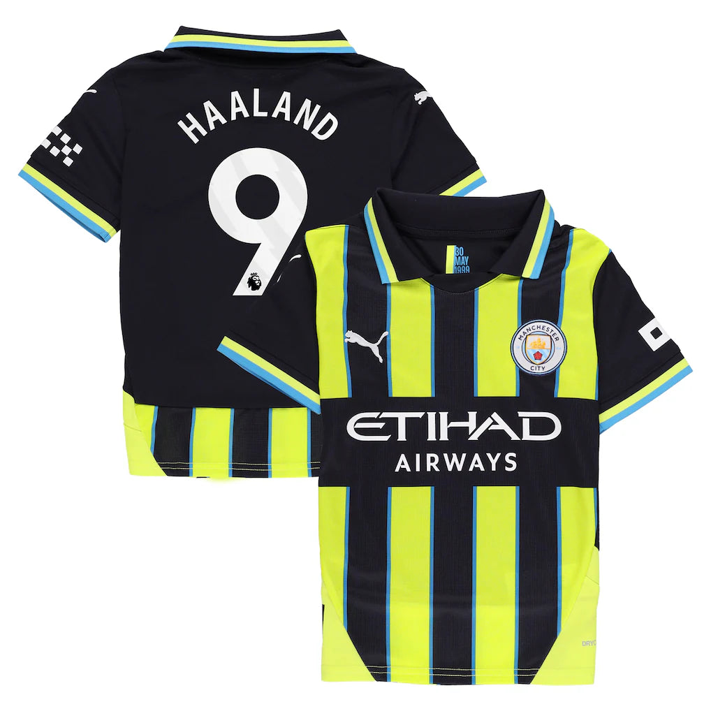 Erling Haaland Manchester City Puma Youth 2024/25 Away Player Jersey - Navy