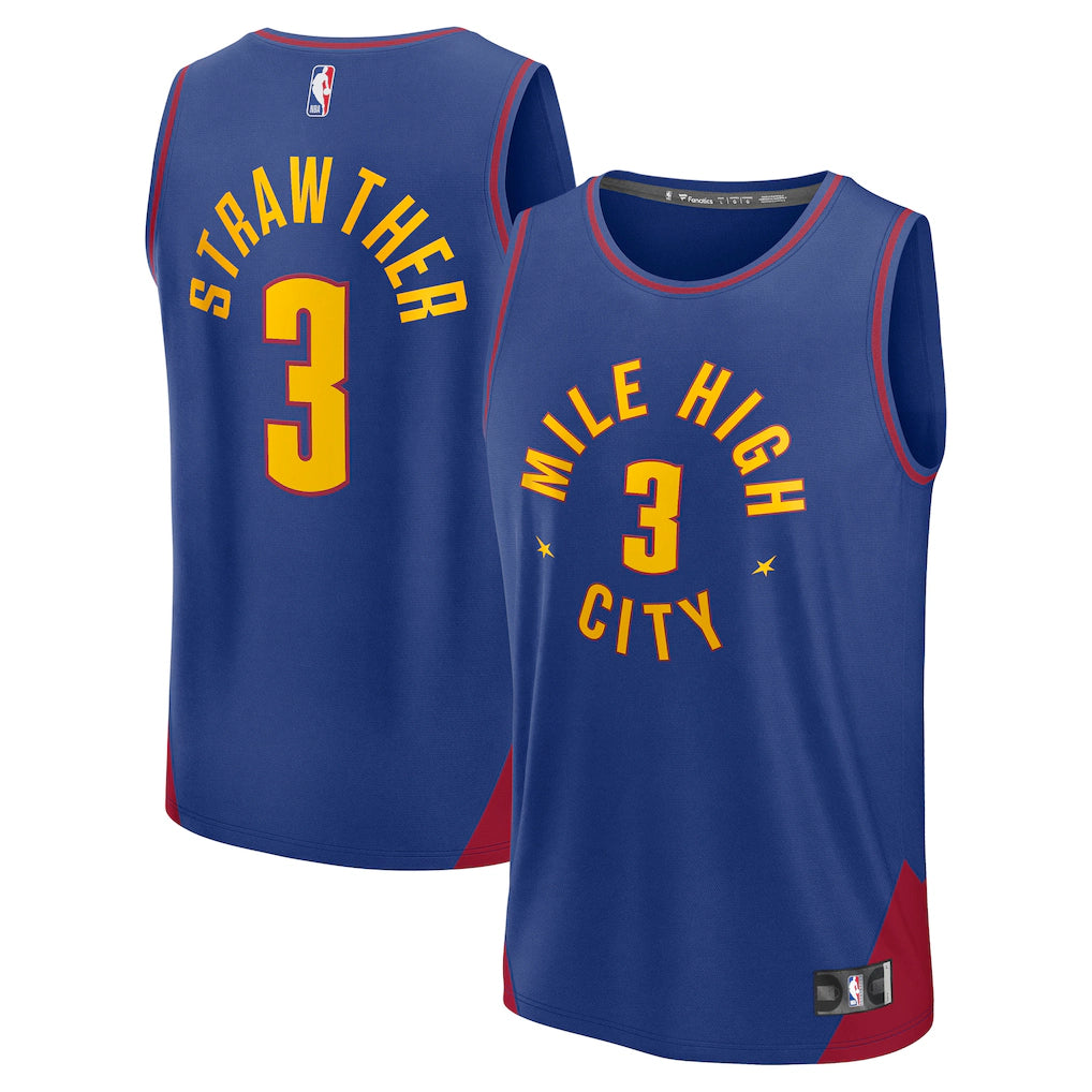 Julian Strawther Denver Nuggets Fanatics Fast Break Player Jersey - Statement Edition - Blue