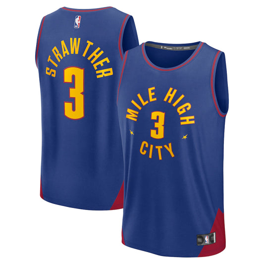 Julian Strawther Denver Nuggets Fanatics Fast Break Player Jersey - Statement Edition - Blue