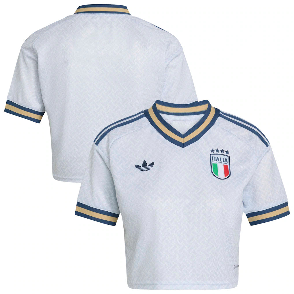 Italy National Team adidas Women's 2026 Away Cropped Jersey - Light Blue