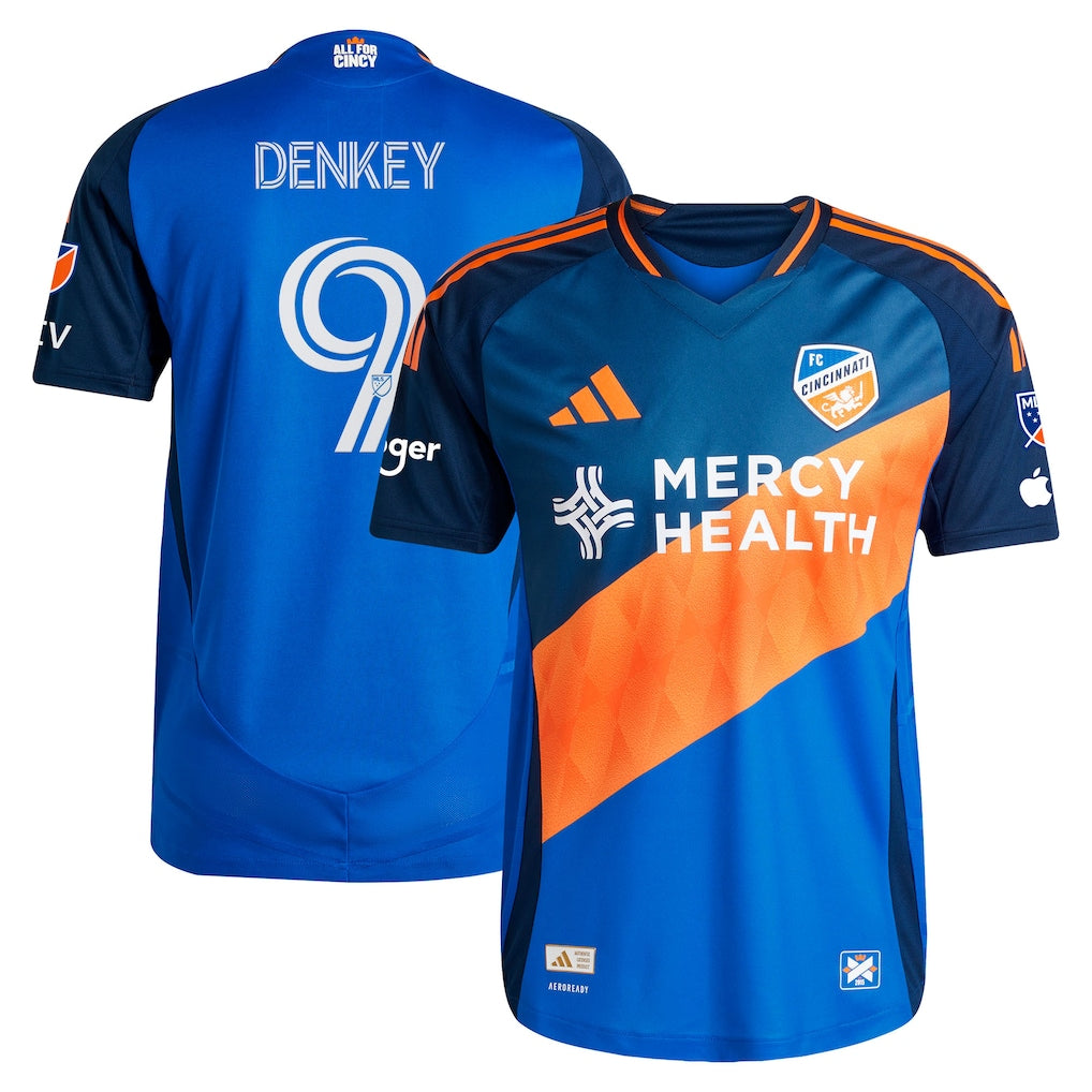 Kévin Denkey FC Cincinnati 2025 Orange and Blue Legacy Kit Player Jersey - Blue