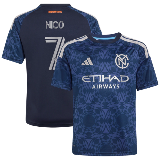 Nicolás Fernández Mercau New York City FC adidas Youth 2026 The All Nations Kit Jersey - Blue