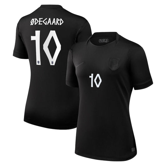 Martin Ødegaard Norway National Team Nike Women's 2026 Away Stadium Jersey - Black