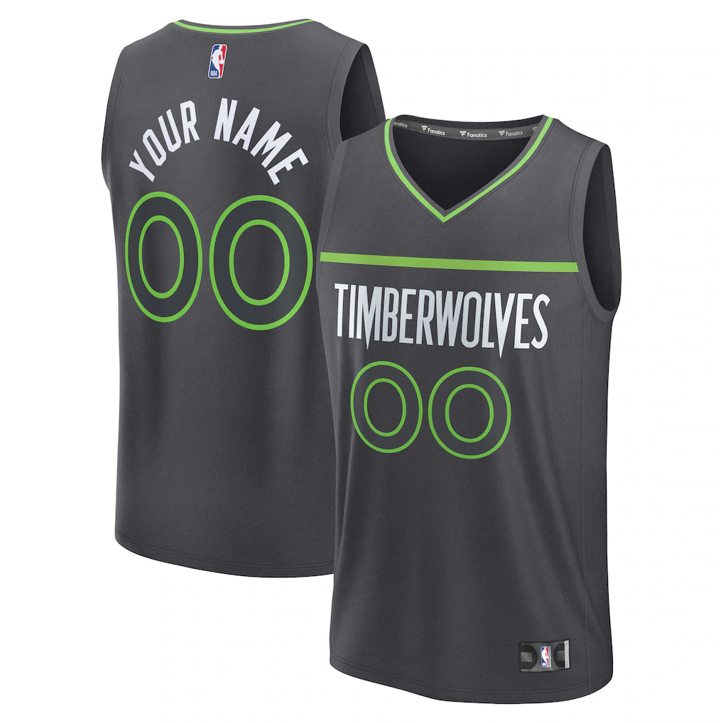 Minnesota Timberwolves Custom Jersey - Icon Edition - Anthracite