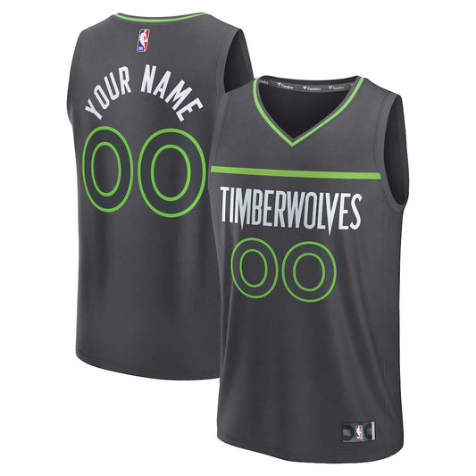 Minnesota Timberwolves Custom Jersey - Icon Edition - Anthracite
