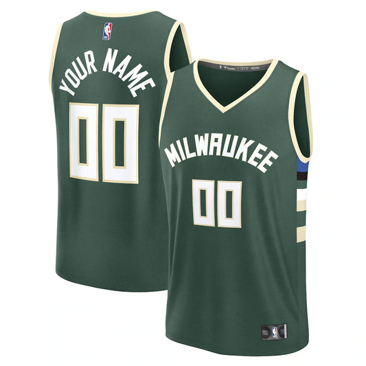 Milwaukee Bucks Custom Jersey - Icon Edition - Green