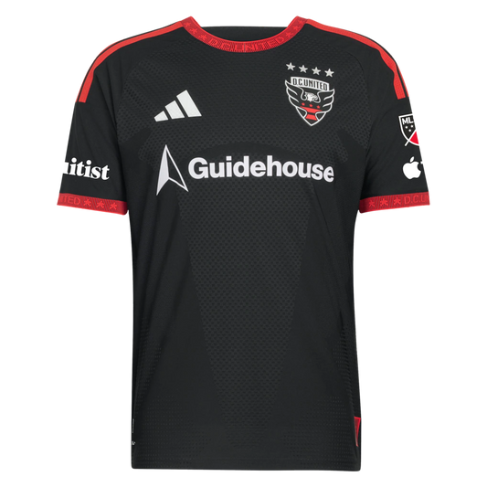 Louis Munteanu D.C. United adidas  2026 Black-and-Red Kit On-Field Authentic Patch Jersey - Black