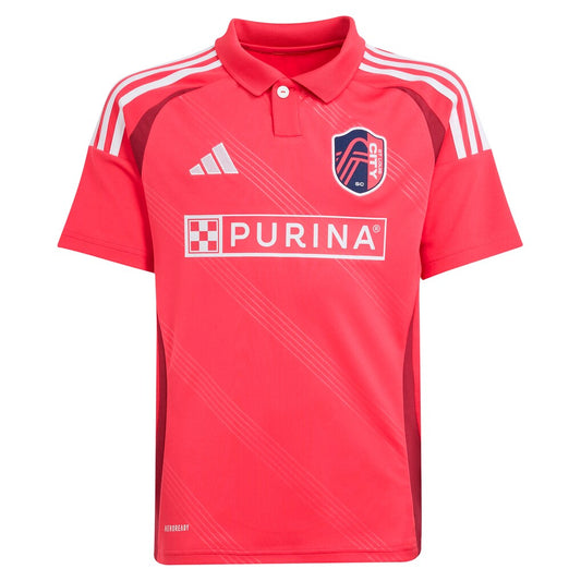 Cedric Teuchert St. Louis City SC adidas Youth 2025 Forever CITY Red Replica Player Jersey - Pink