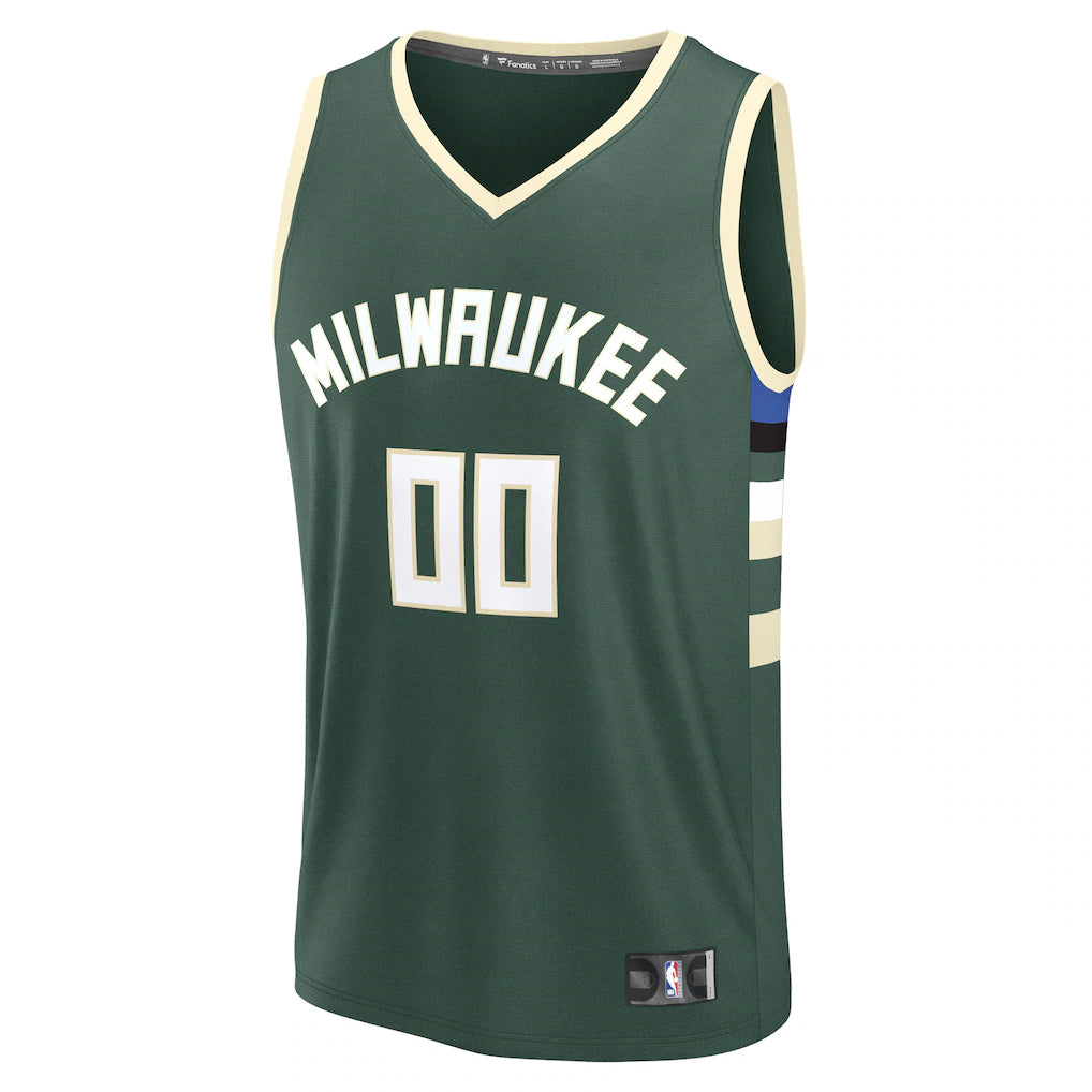 Milwaukee Bucks Fanatics Fast Break Custom Jersey - Icon Edition - Green
