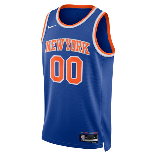 New York Knicks Nike Unisex 2026 NBA Finals Patch Swingman Custom Jersey - Icon Edition - Blue