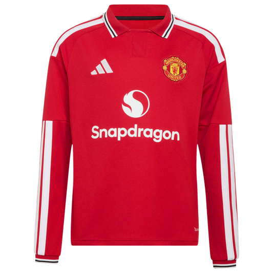 Bruno Fernandes Manchester United adidas Youth 2026/27 Home Replica Long Sleeve Jersey - Red