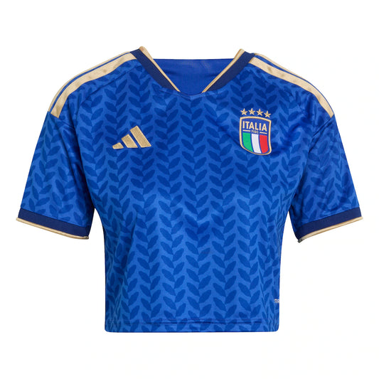 Italy National Team adidas Women's 2026 Home Cropped Replica Jersey - Royal
