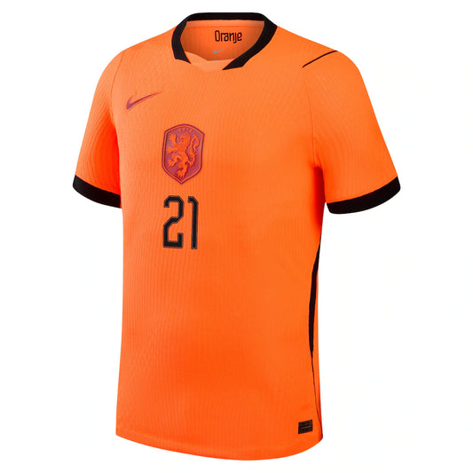 Frenkie de Jong Netherlands National Team Nike 2026 Home Match Authentic Jersey - Orange