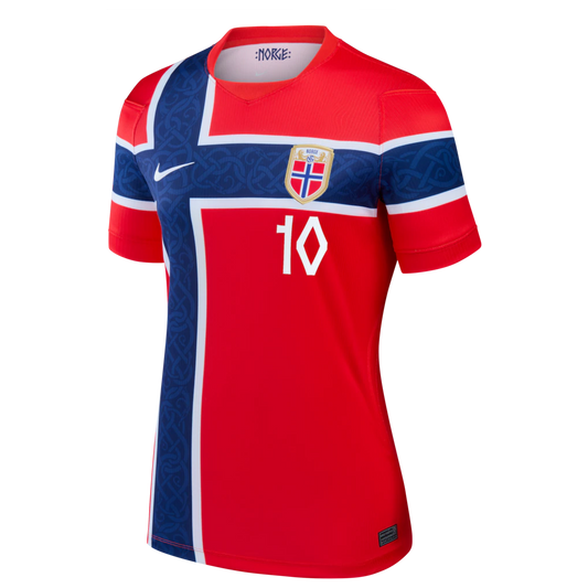 Martin Ødegaard Norway National Team Nike Women's 2026 Home Stadium Replica Jersey - Red