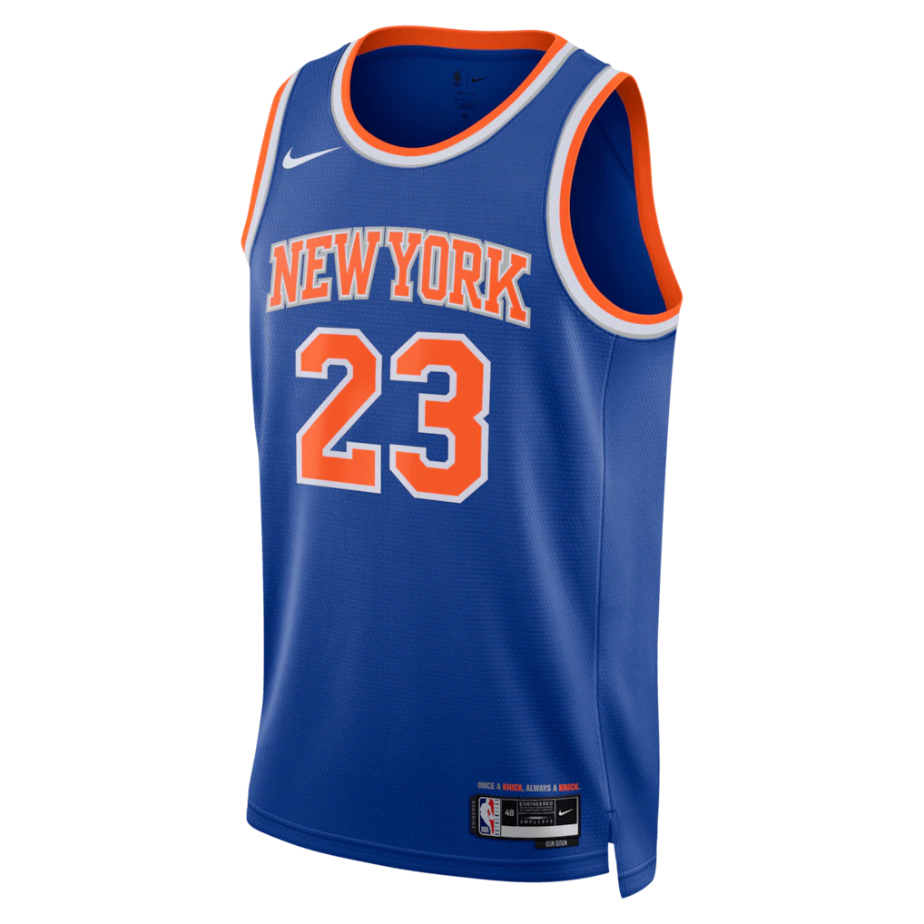 Mitchell Robinson New York Knicks Nike Unisex 2026 NBA Finals Patch Swingman Jersey - Icon Edition - Blue