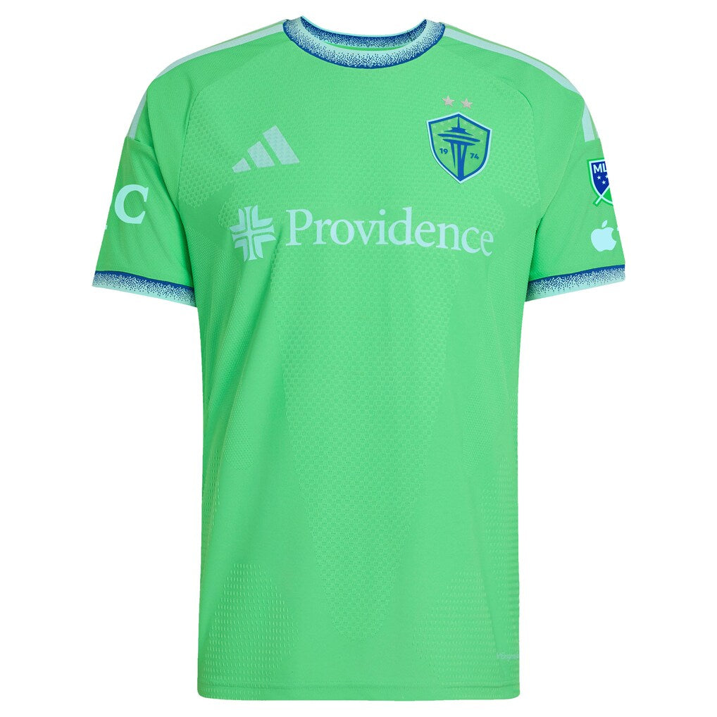 Cristian Roldan Seattle Sounders FC adidas 2026 The Evergreen State Kit On-Field Authentic Patch Jersey - Rave Green