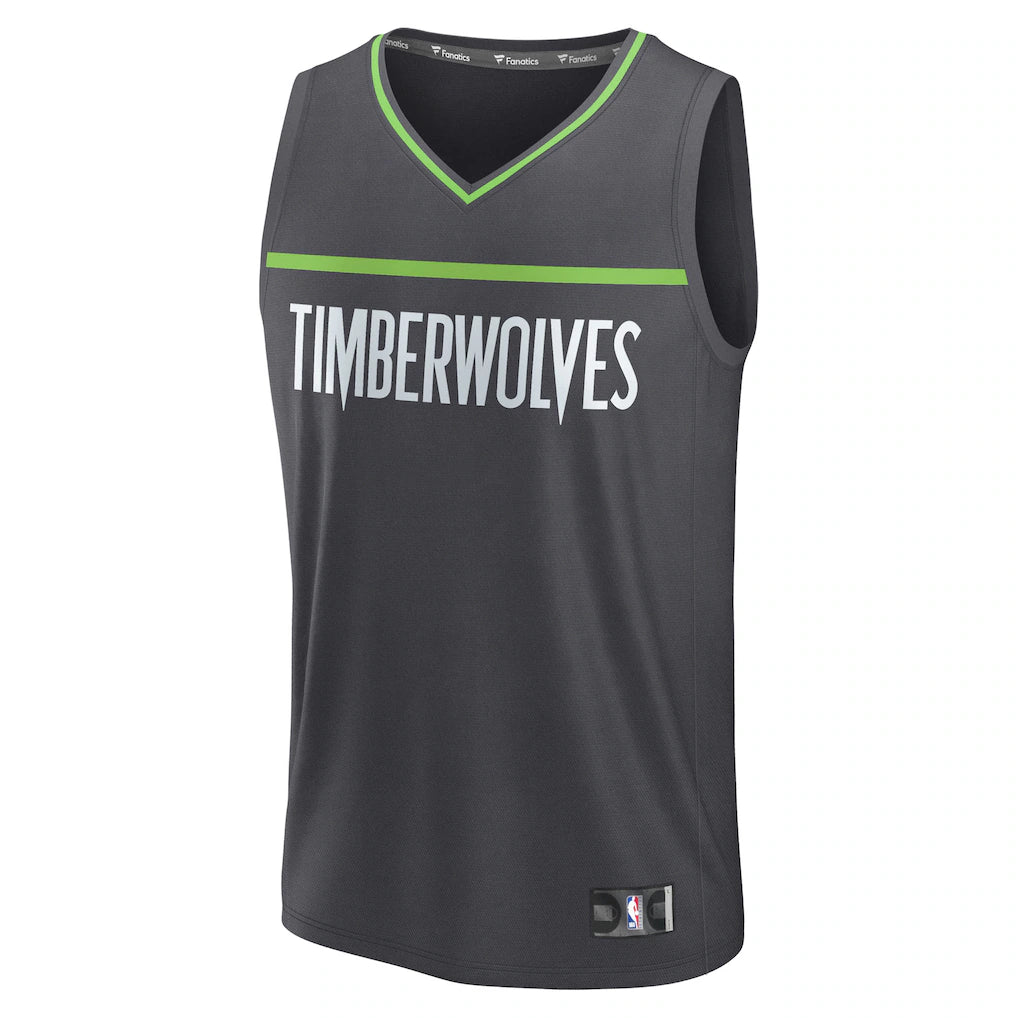 Minnesota Timberwolves Fanatics Fast Break Custom Jersey - Icon Edition - Anthracite
